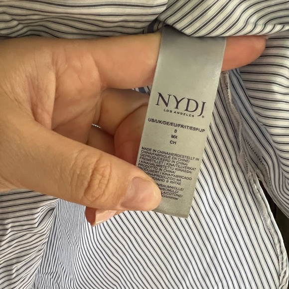 NYDJ Blue Striped Blouse NWOT - Picture 4 of 4